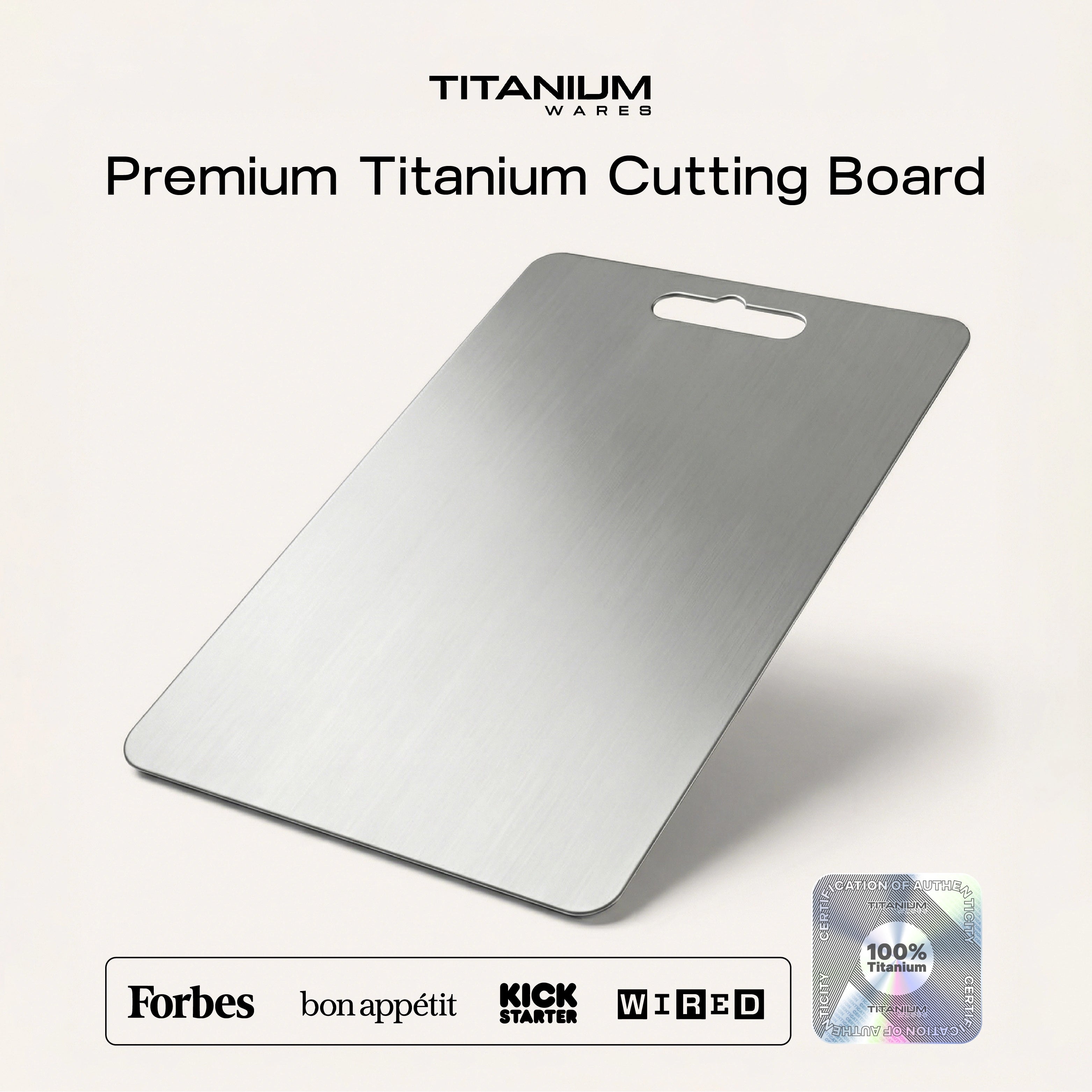 Titanium Wares™  100% Pure Titanium Cutting Board