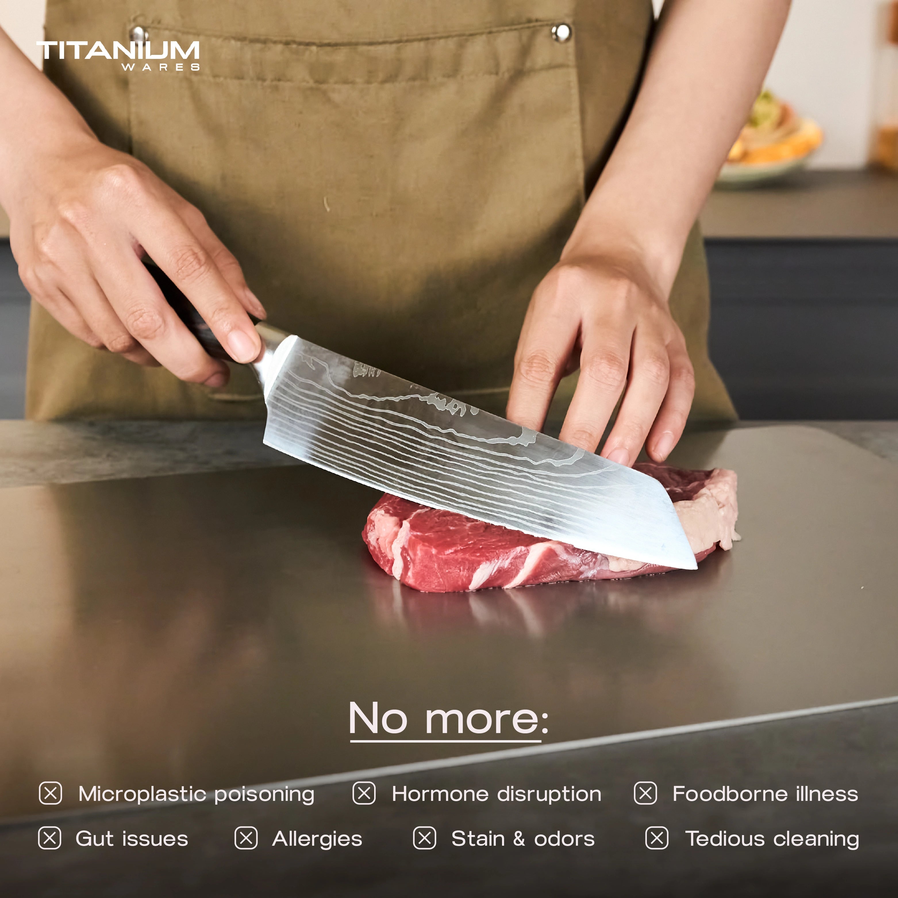 Titanium Wares™  100% Pure Titanium Cutting Board